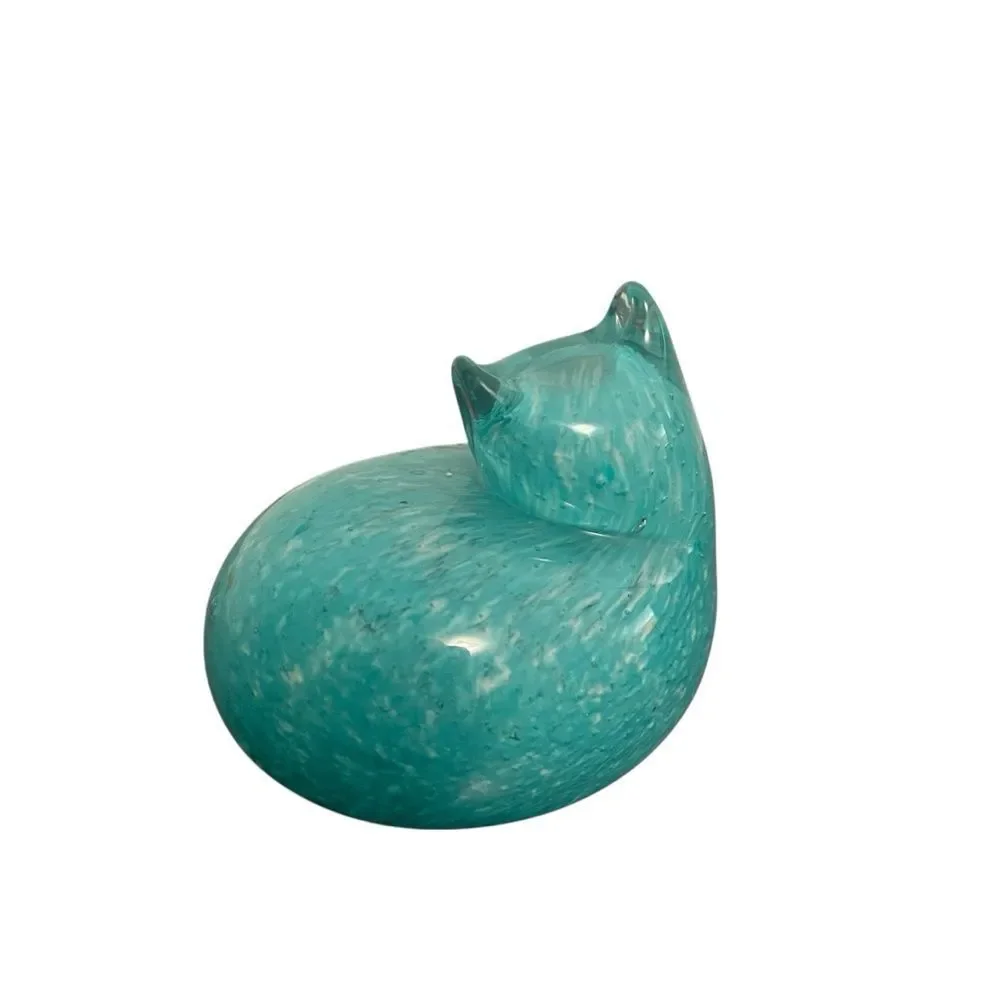 2 West Elm for St Jude Children Research Hospital Handcrafted Glass Cat Figurine
